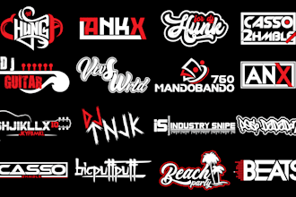 design music ,dj and typographic logo