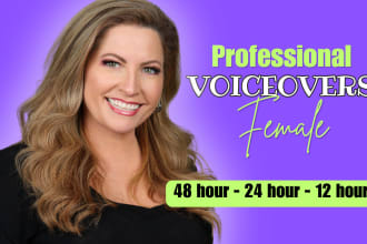 record an american female video sales letter voice over