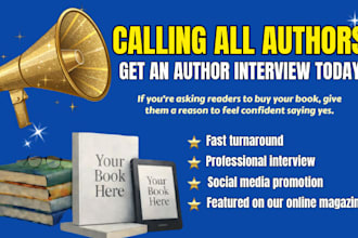 do an author interview and book marketing promotion