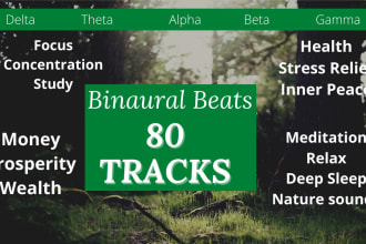 deliver 80 tracks meditation music with binaural beats delta theta alpha beta