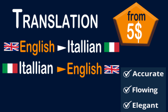 translate english to italian, professional translation