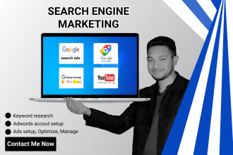 set up google adwords ppc ads campaign with free management