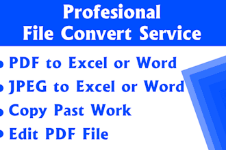 convert PDF to word, PDF to excel, jpg to word, jpg to excel