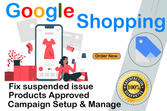 fix or setup google shopping ads and product listing on merchant center
