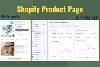 design product page with pagefly, gempages page builder