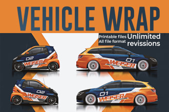 create food truck wrap, van wrap, boat, car,  food booth designs