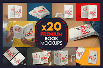 create premium 3d book cover mockups or book cover resize