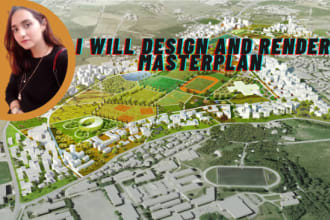 do masterplan render, site plan, urban planning, town plan, building masterplan