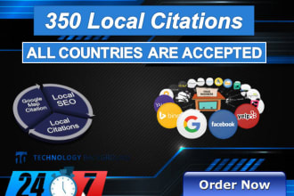 350 local listing citation and directory submissions for local SEO