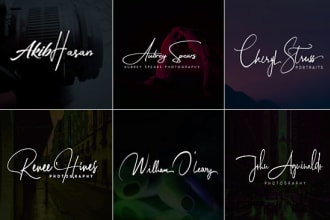 design unique initial signature logo for your name