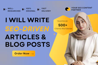 write high quality SEO articles and blogs within 24 hours