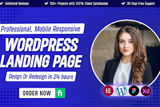 create wordpress landing page design or elementor landing page