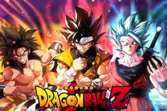 draw your oc in a professional anime dragon ball style
