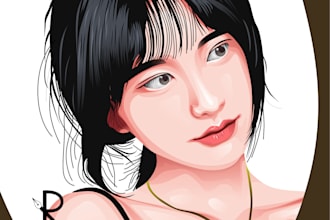 draw your face into a beautiful cartoon potrait