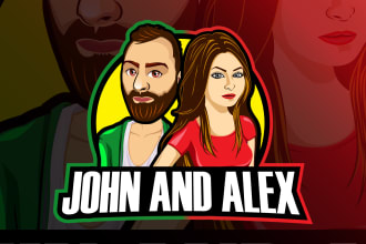 make caricature logo from photo and gaming portrait