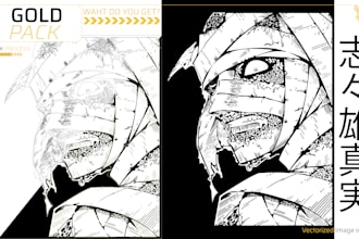turn your ideas or sketches into vectorized digital art