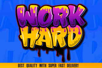 do custom typography, font or text logo, t shirt, handwritten, lettering design