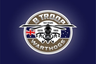 design attack helicopter troop logo in 1 day