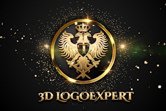 design a stunning 3d modern metallic gold business logo
