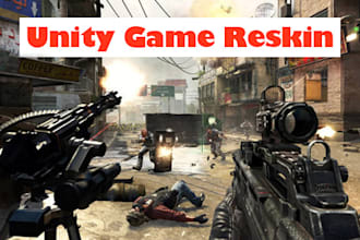 reskin 2d, 3d unity games or do unity game development