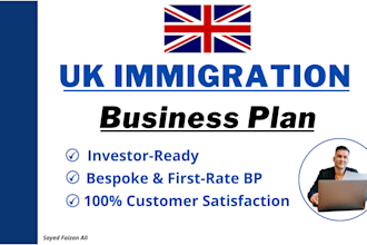 write a professional business plan for the UK immigration or visa