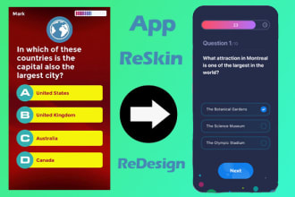 reskin android app or android app development