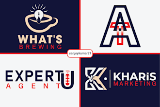 create minimal letter mark logo for your business