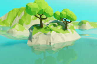design low poly 3d models, game assets and props and buildings