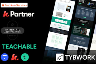 setup thinkific, kajabi teachable, online course website and manage monthly