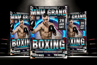 design an amazing boxing flyer,brochure,  boxing sport poster