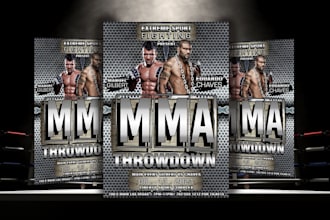 design professional MMA flyers, sports flyer, boxing posters