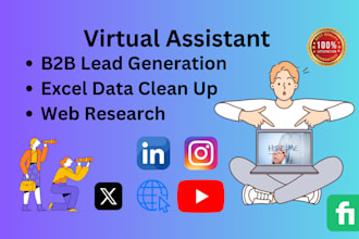 do b2b lead generation, excel data cleanup, and web research