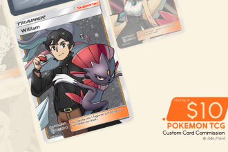 draw you a custom illustration pokemon tcg card