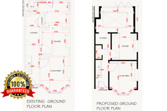 do architectural 2d floor plan and blueprints in autocad