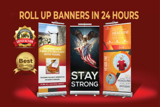 design a modern standee retractable banner or rollup banner