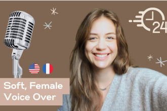 record and mix a voice over in a soft, female voice