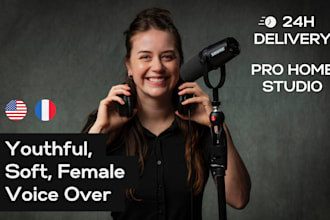 record and mix a voice over in a soft, female voice