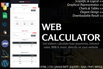 create a custom web calculator or convert excel into a web calculator