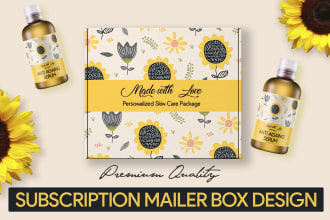 design creative mailer box and subscription box with mockup