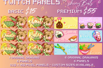 draw you original twitch info panel art