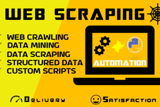 do python web scraping, code, automation tasks, data mining, script