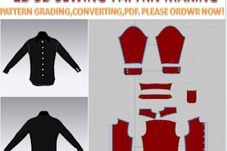 do 2d 3d sewing pattern making for your project