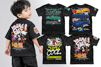 design streetwear graphic tees for kids