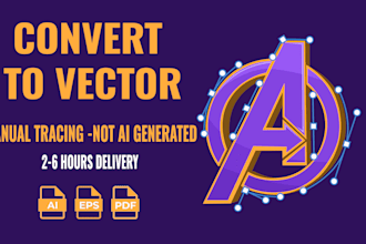 do manual vector tracing, redraw, convert image to vector