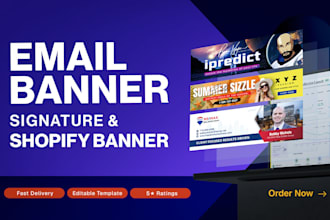 design professional email banner, signature and shopify banner