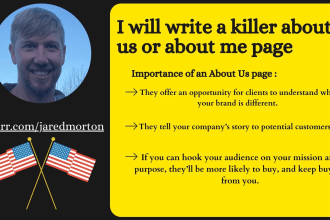 write a killer about us or about me page for your business