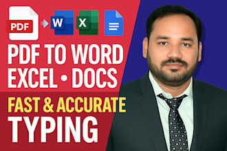 convert PDF to word, excel, or google docs manually with 100 percent accuracy