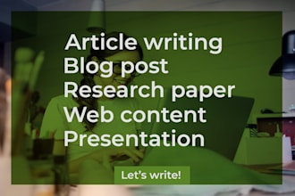 write creative content and articles for you