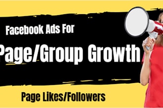 create ads for facebook page growth, grow instagram page, media buyer, meta ads