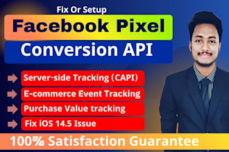 fix and setup meta pixel, facebook pixel conversion API, server side tracking
